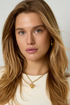 Collane con ciondolo in acciaio inossidabile a forma di cuore, casual, quotidiane, semplici, gioielli da donna