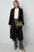 Borse a tracolla con stampa leopardata, casual, in cotone, accessori quotidiani