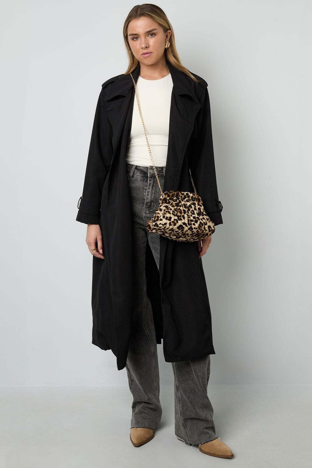 Borse a tracolla con stampa leopardata, casual, in cotone, accessori quotidiani