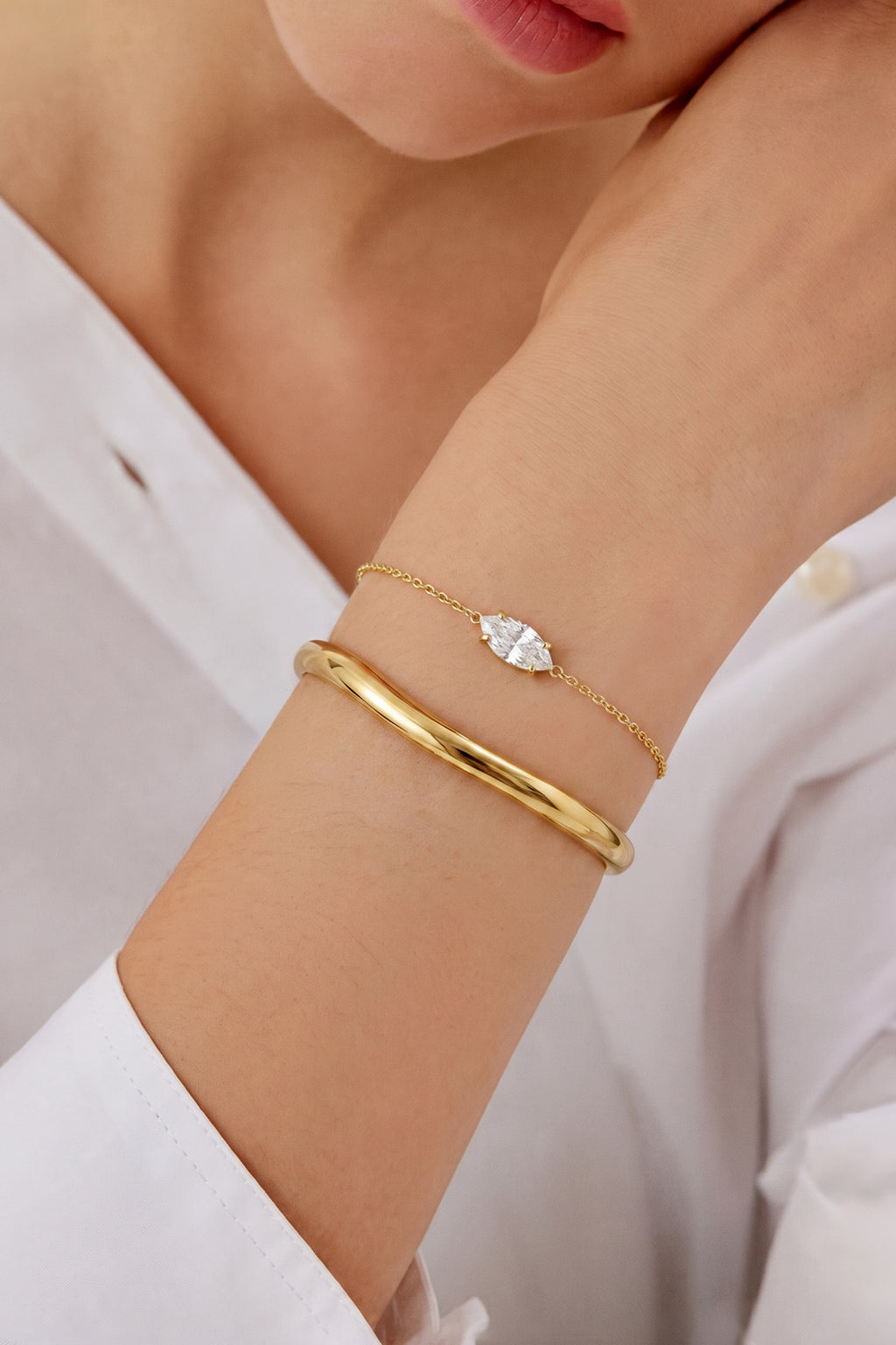 Braccialetti con ciondoli in acciaio inossidabile a forma ellittica, semplici, per tutti i giorni, della serie Simple, gioielli da donna.
