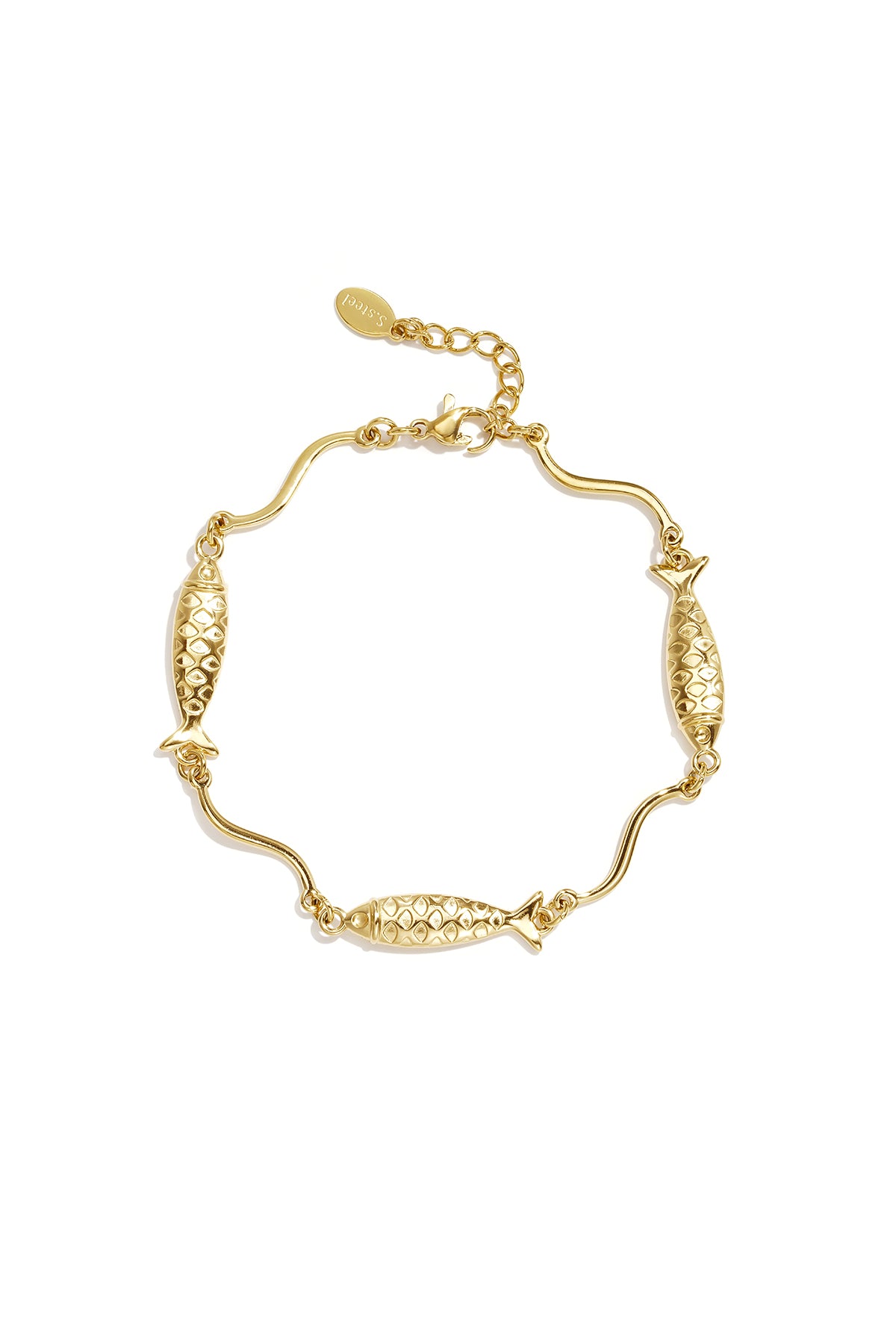 Bracciali a catena in acciaio inossidabile con motivo pesci, serie Simple Daily Simple, gioielli da donna
