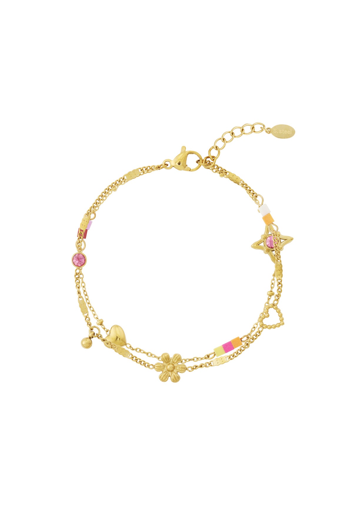 Braccialetti con ciondoli in acciaio inossidabile Fiore quotidiano