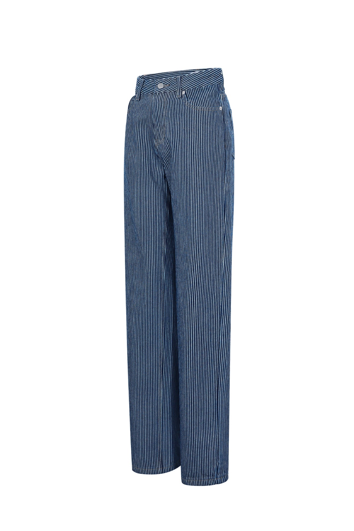 Cotone Tessuto Pantaloni Dritti Donna Casual Righe