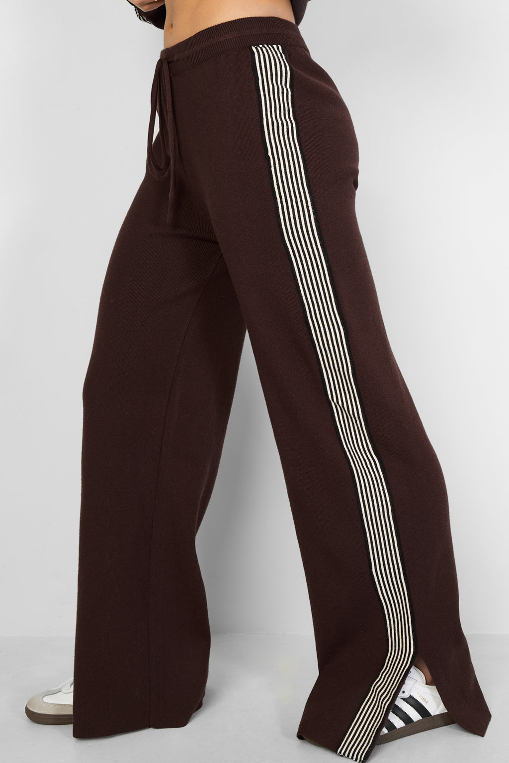 pantaloni in maglia a righe