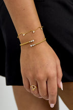 Bracciale con motivo a zigzag e pietre