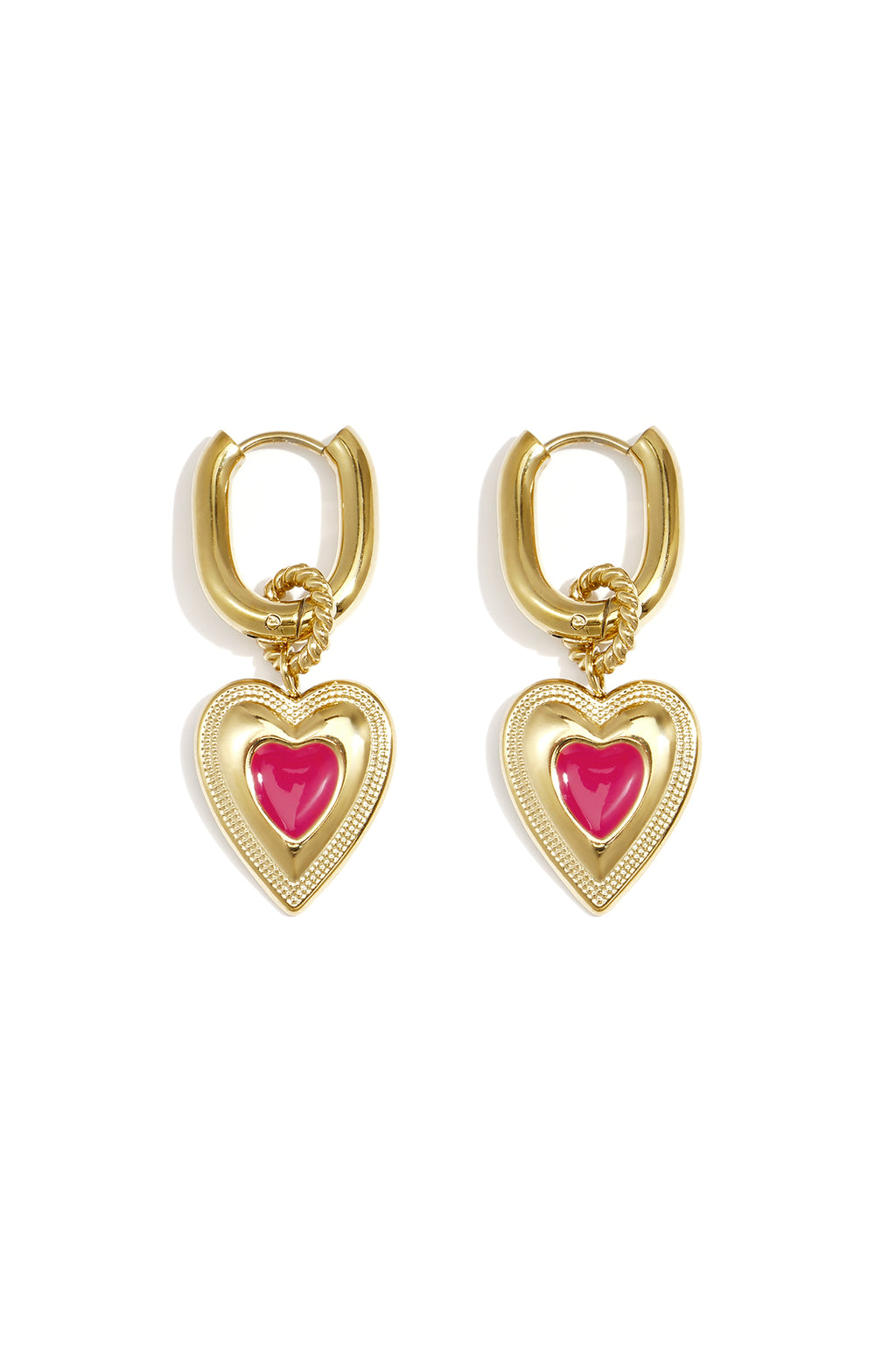 Orecchini con ciondolo a forma di cuore colorato