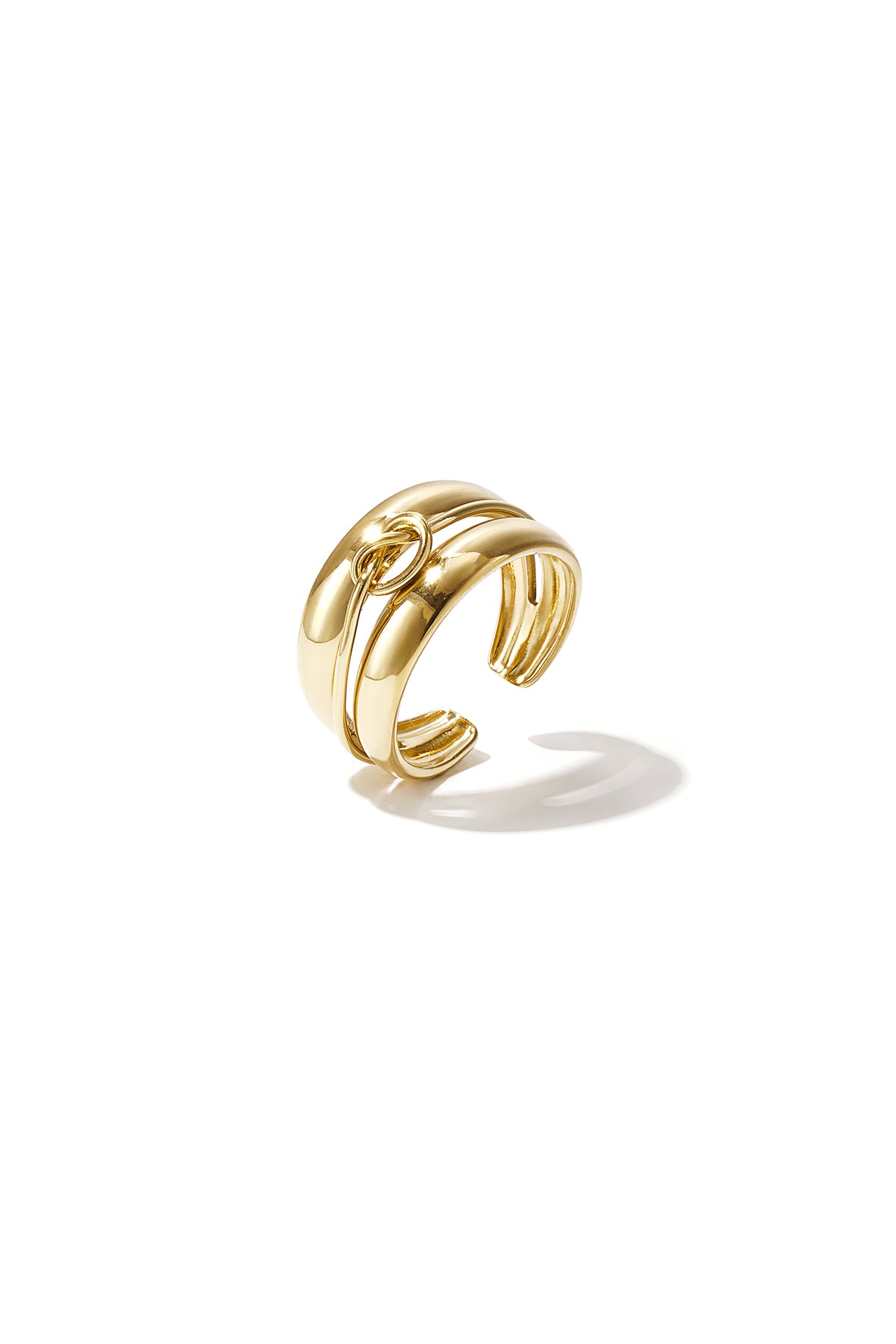 Anello a strati con dettaglio intrecciato minimalista
