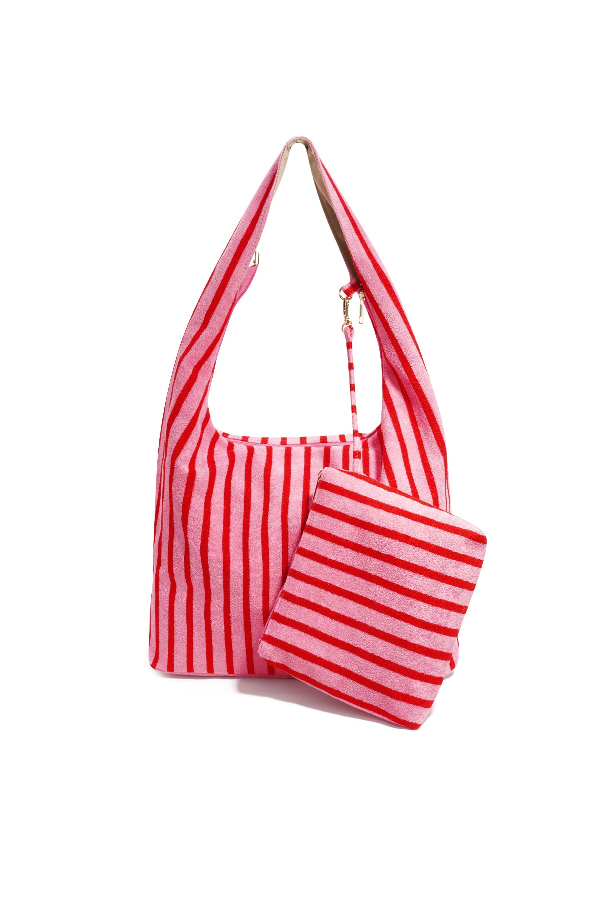 Borse shopper a righe semplici in poliestere, accessori quotidiani
