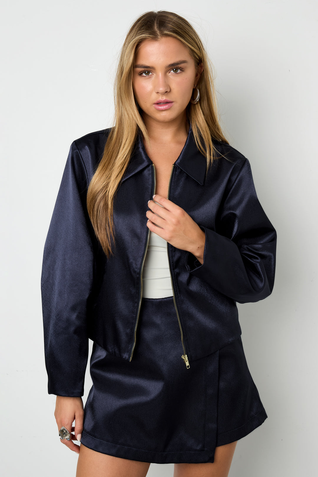 Tessuto Fibra di Poliestere Giacca Donna Casual Autunno/Inverno Colore Puro