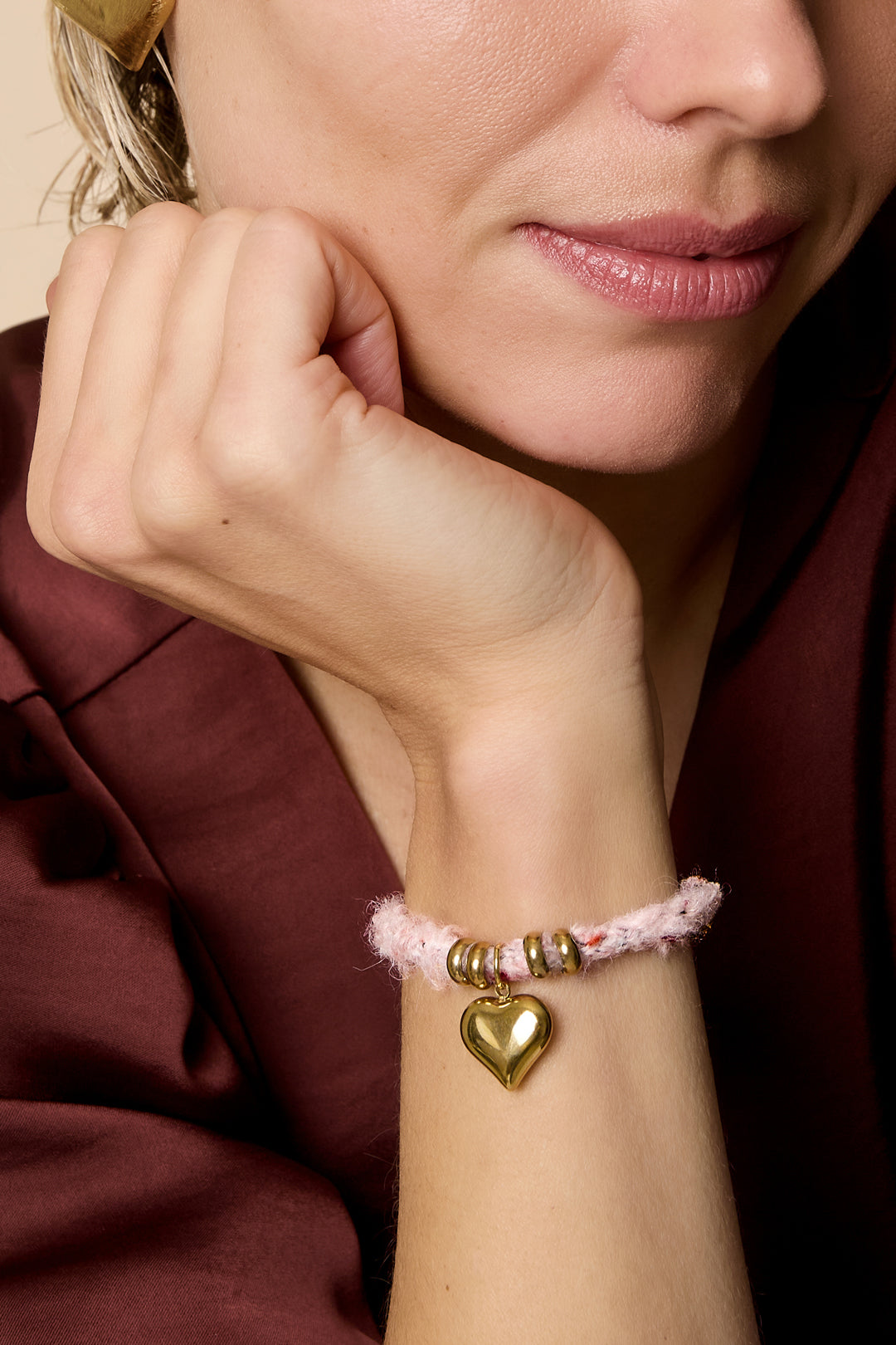 Braccialetti con ciondoli a forma di cuore, casual, quotidiani, semplici, gioielli da donna