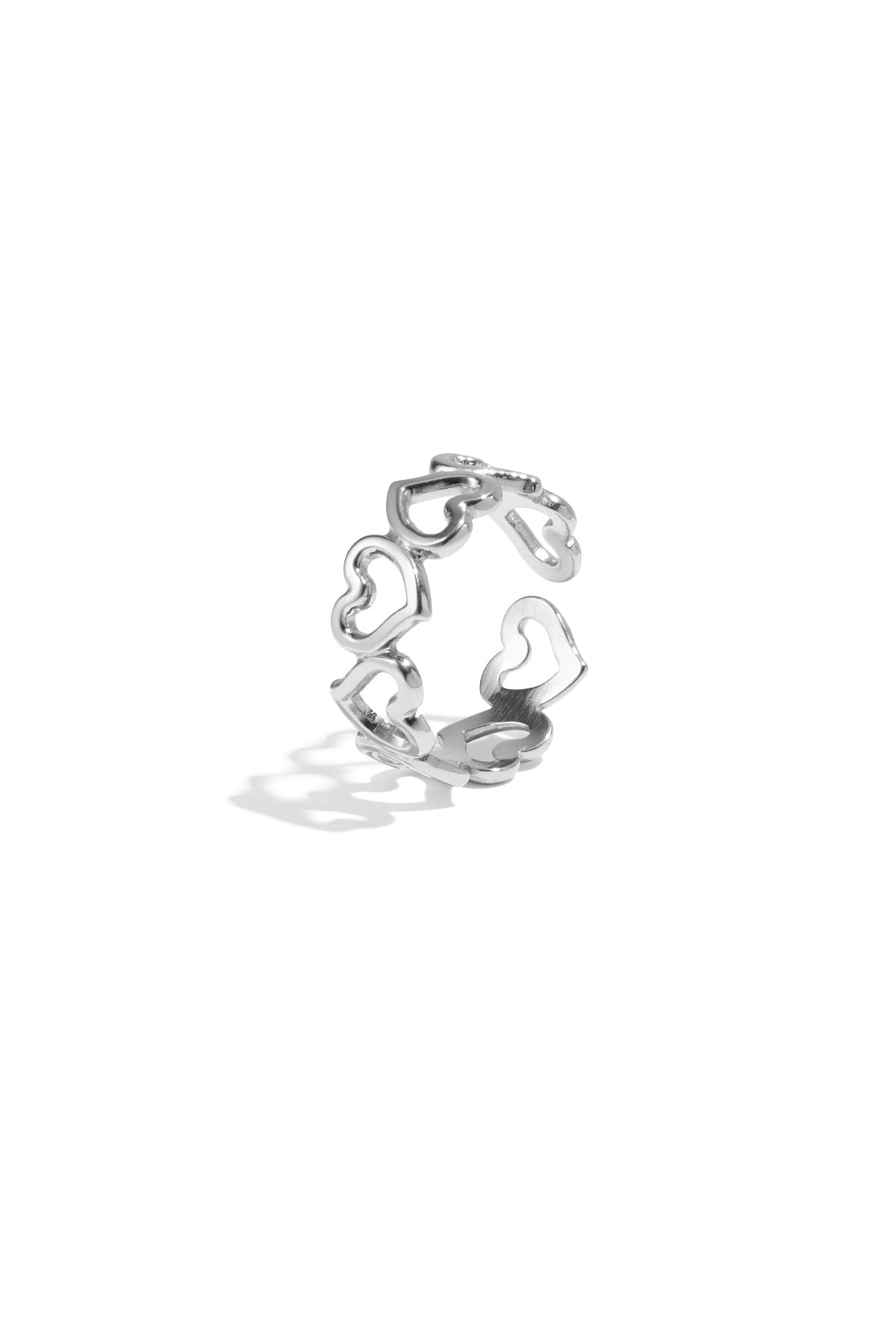 Anelli minimalisti in acciaio inossidabile a forma di cuore, casual, quotidiani, semplici, gioielli da donna