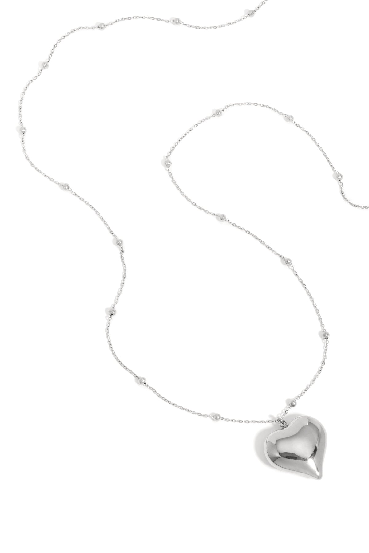 Collane lunghe in acciaio inossidabile con cuore, casual, quotidiane, semplici, gioielli da donna