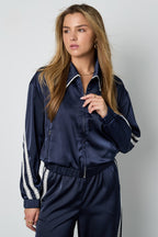 Giubbotto Donna in Fibra di Poliestere Tessuta Sportivo Contrasto di Colori Set da 2 Pezzi