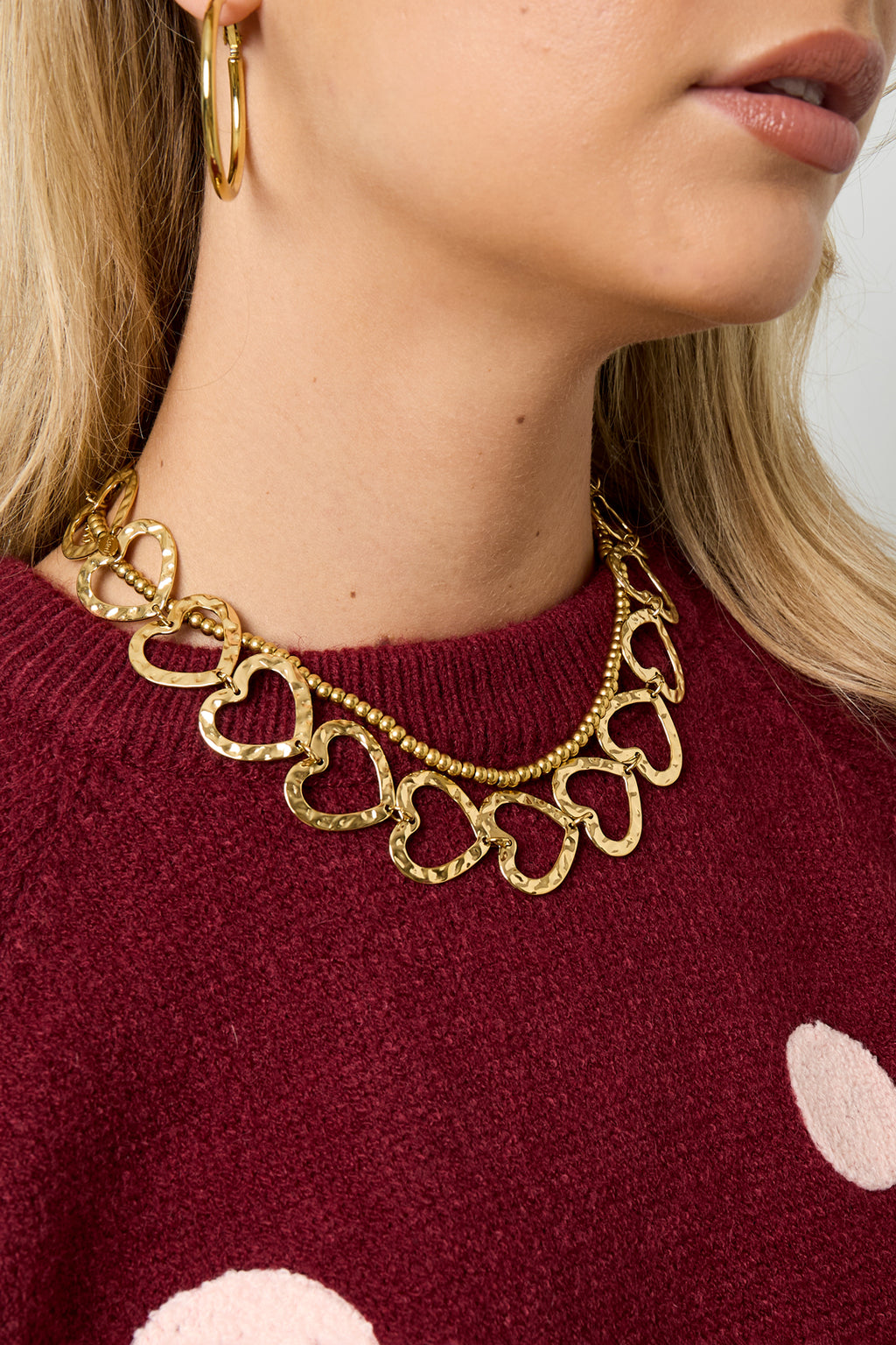 Collane a catena in acciaio inossidabile con cuore, casual, quotidiane, semplici, gioielli da donna