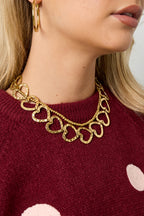 Collane a catena in acciaio inossidabile con cuore, casual, quotidiane, semplici, gioielli da donna