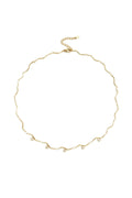 Collana con motivo a zigzag e pietre