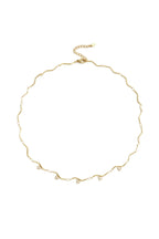 Collana con motivo a zigzag e pietre
