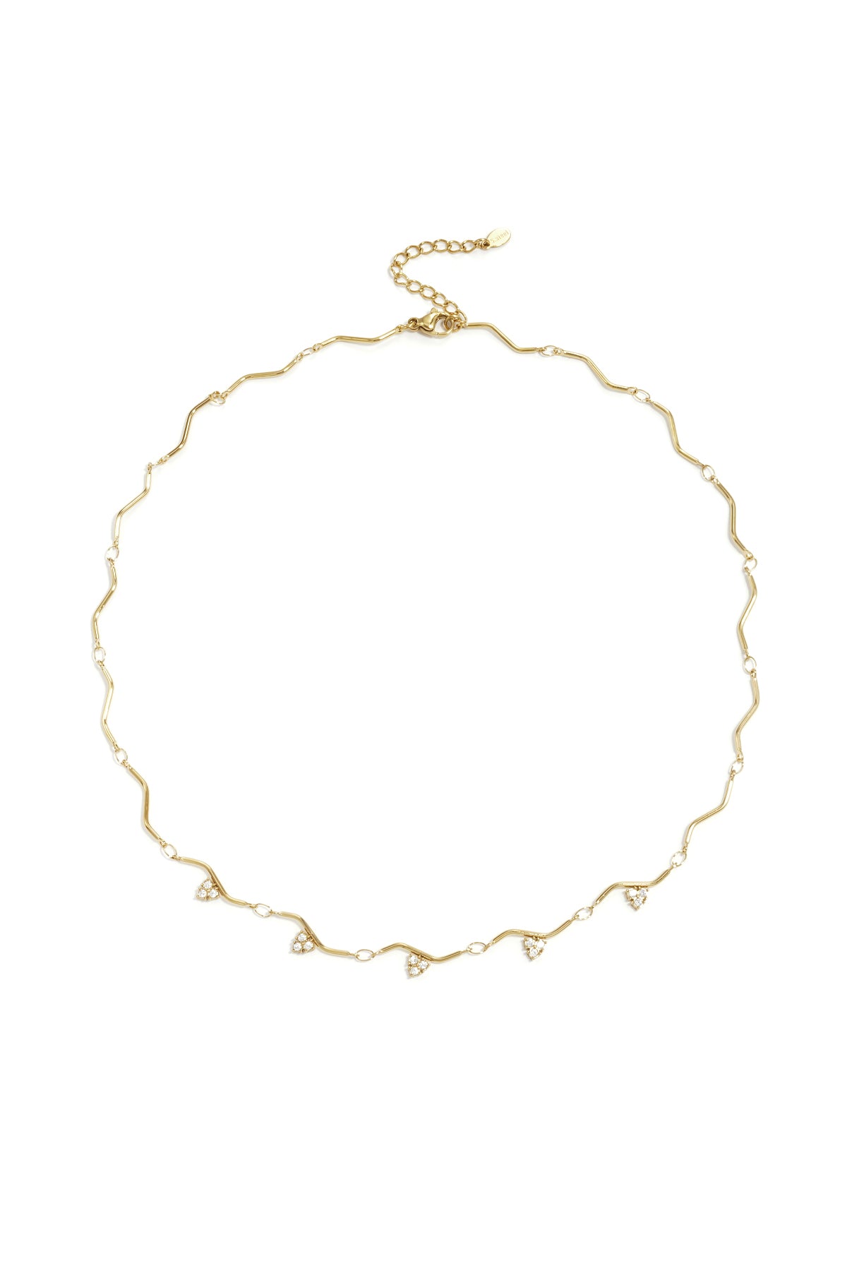 Collana con motivo a zigzag e pietre