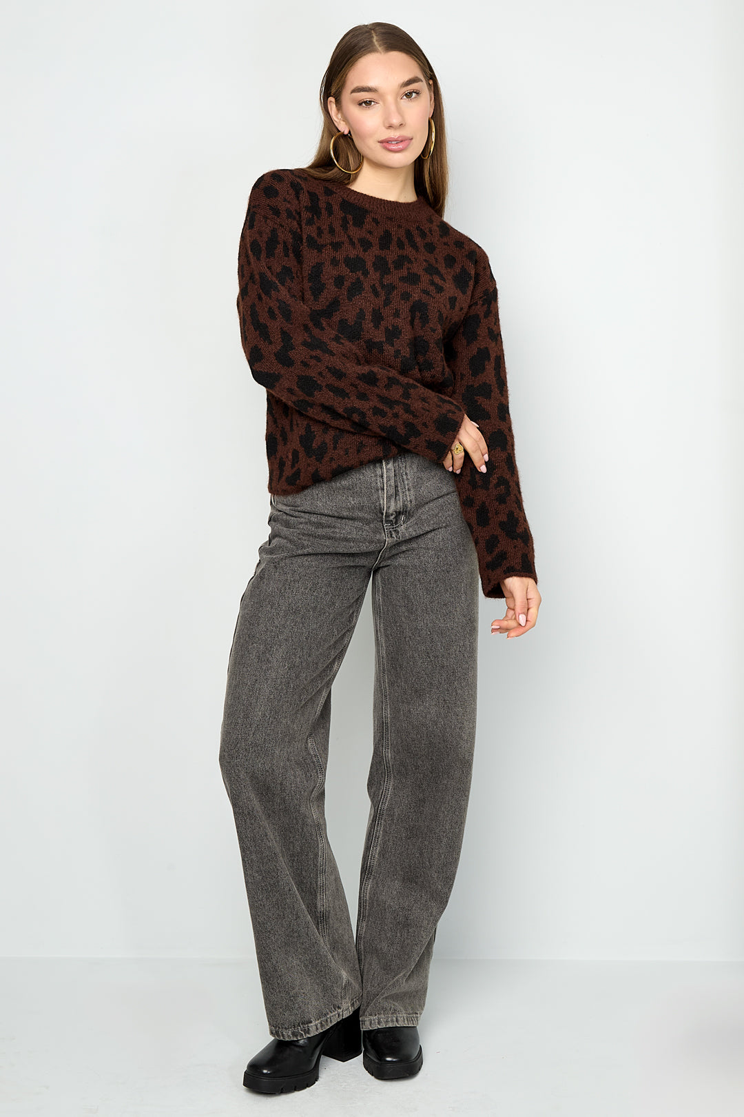 Maglia calda leopardata