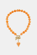 Collana di perline con ciondoli a forma di cuore pendenti