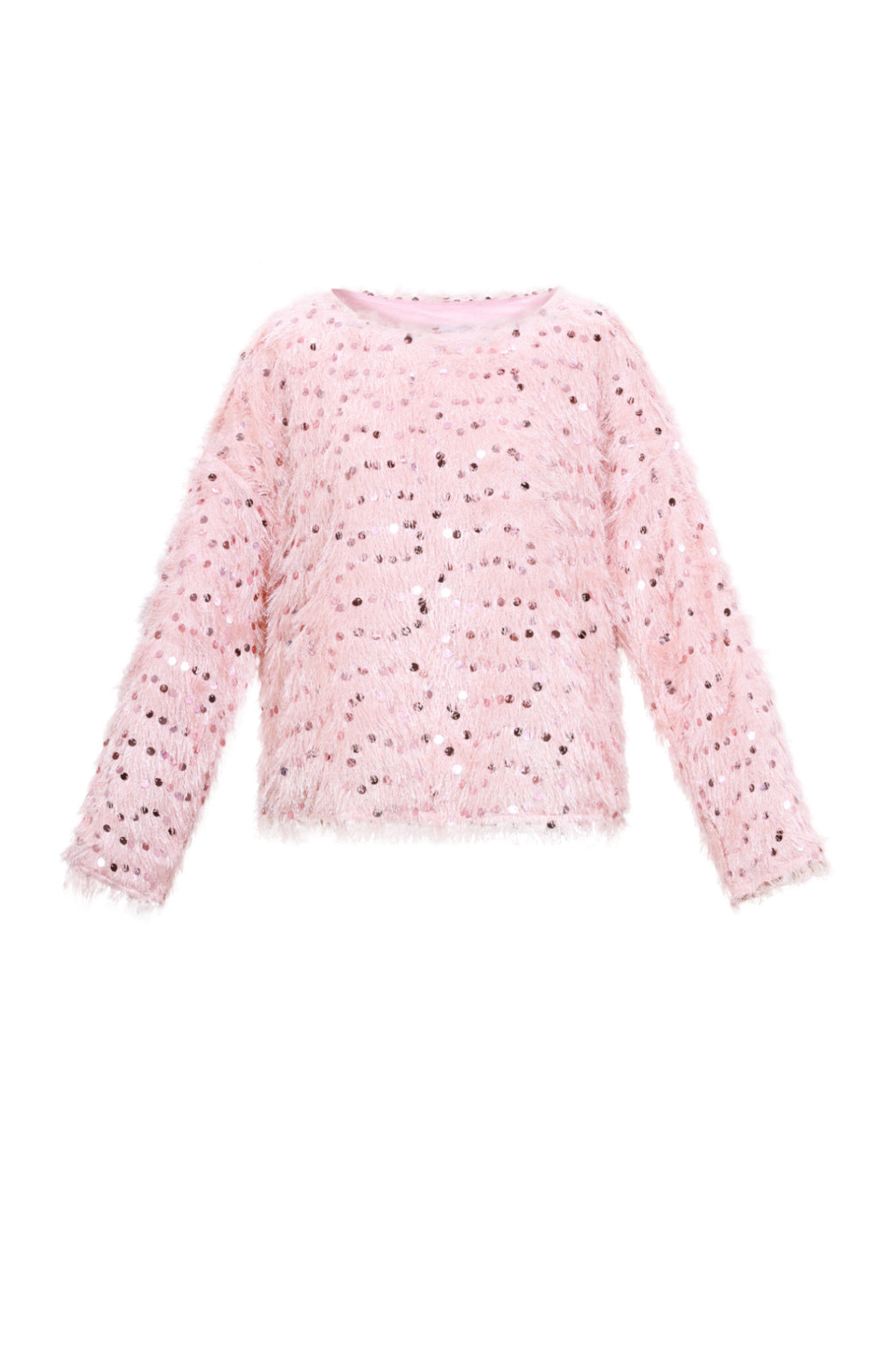 Tessuto Fibra di Poliestere Donna Maglia Maniche Lunghe Elegante Paillettes